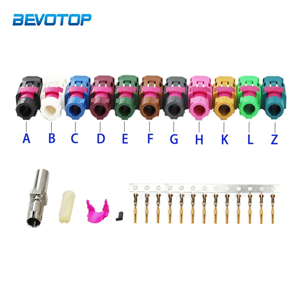 

Car Vihicle Fakra HSD LVDS 4 Pin Connector Code A/B/C/D/E/F/G/H/K/L/Z Type Straight Female Crimp Dacar 535 4 Core Coaxial Cable