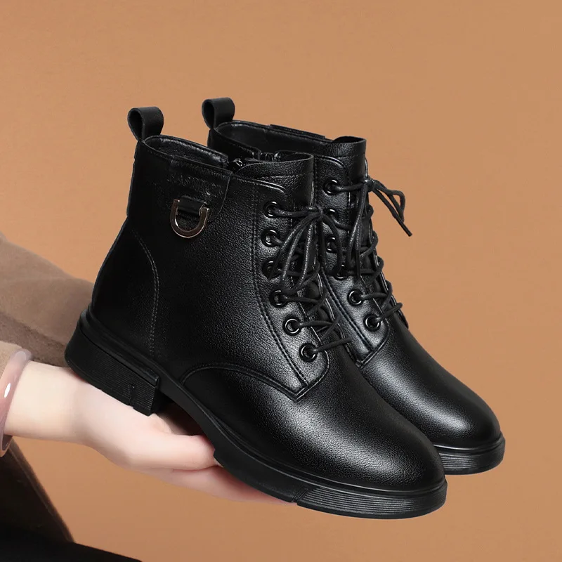 Винтажные удобные ботинки из мягкой кожи 3 см женские туфли на квадратном каблуке