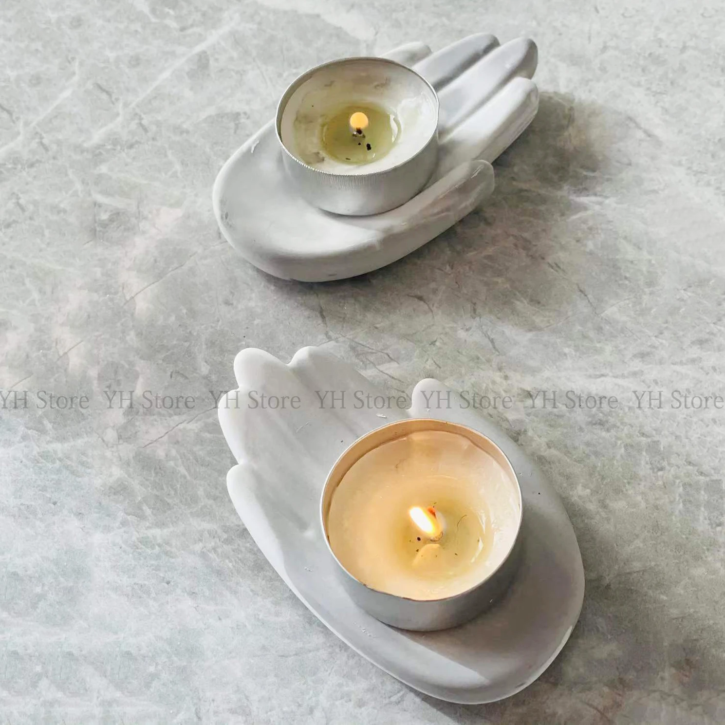 

Cement Tray mold Tea light holder Concrete Mold Silicone Soap Dish Mold Mini size palm Tray Mold Resin Making Tool