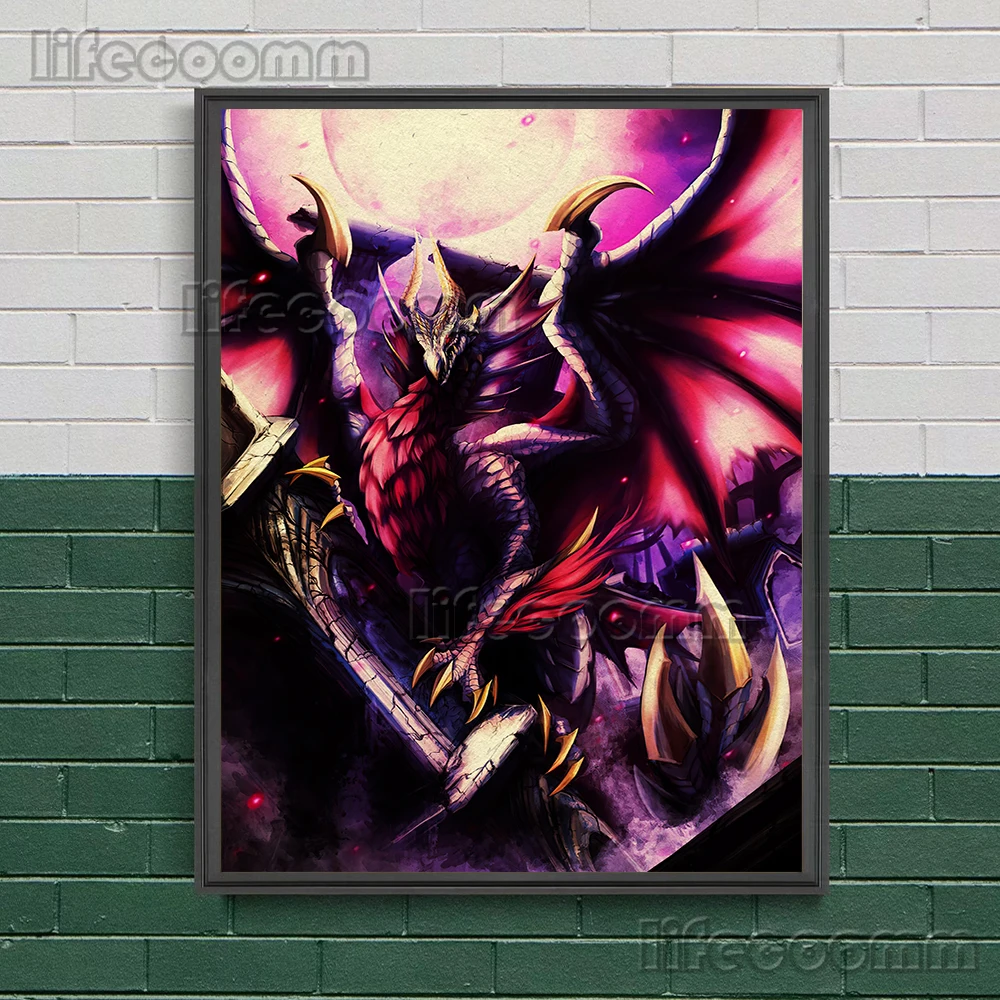 Винтажная настенная Картина на холсте Dragon Monster Hunter огнеупорный гигантский дракон