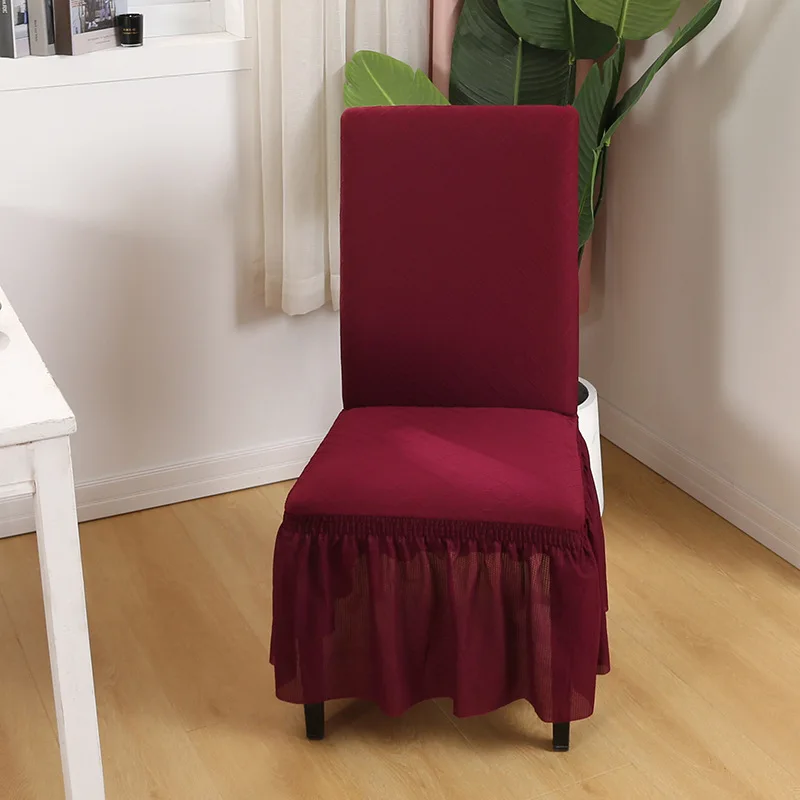 

Super Soft Polar Fleece Fabric Skirt Chair Cover Modern Elastic Chair Covers Dining Room Chair Covers Spandex For Kitchen