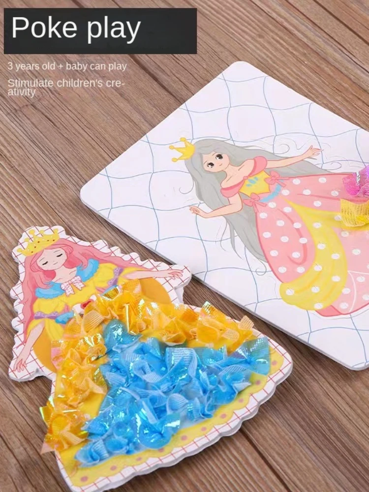 

Сделай Сам, сделай сам, забавный детский костюм, нарисованный вручную, творческие наклейки для девочек, материалы для изготовления, Обучающие головоломки, игрушки