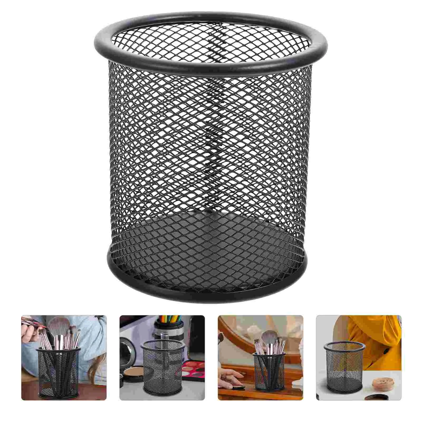 

3Pcs Desktop Pen Holder Stationery Organizer Makeup Brush Cup Metal Pen Cup