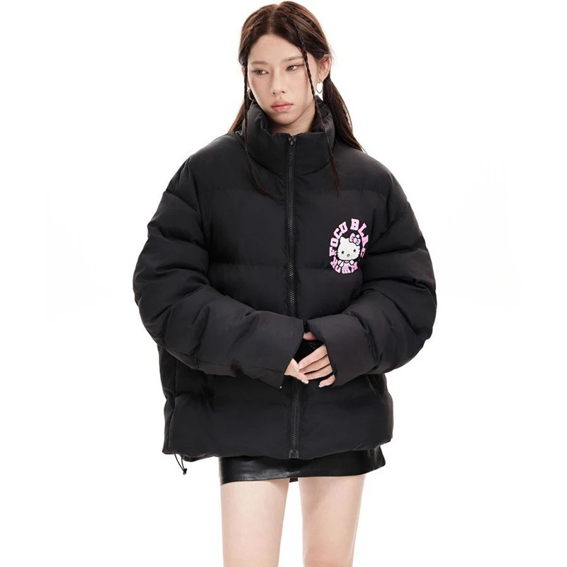 

High Quality Loose Hello Kitty Warm Sanrioed Girls Winter Cartoon Retro Christmas Kawaii Thickened Warm Couple Velvet Jacket