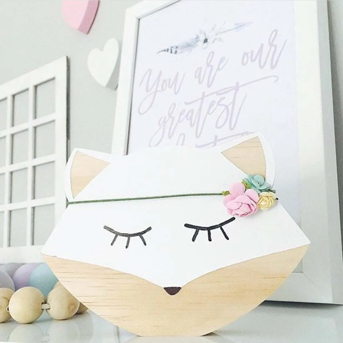 

Nordic Nursery Decor Wooden Animals Bunny Fox For Kids Room Decoration Scandinavian Style Decoration For Children's Kids Room