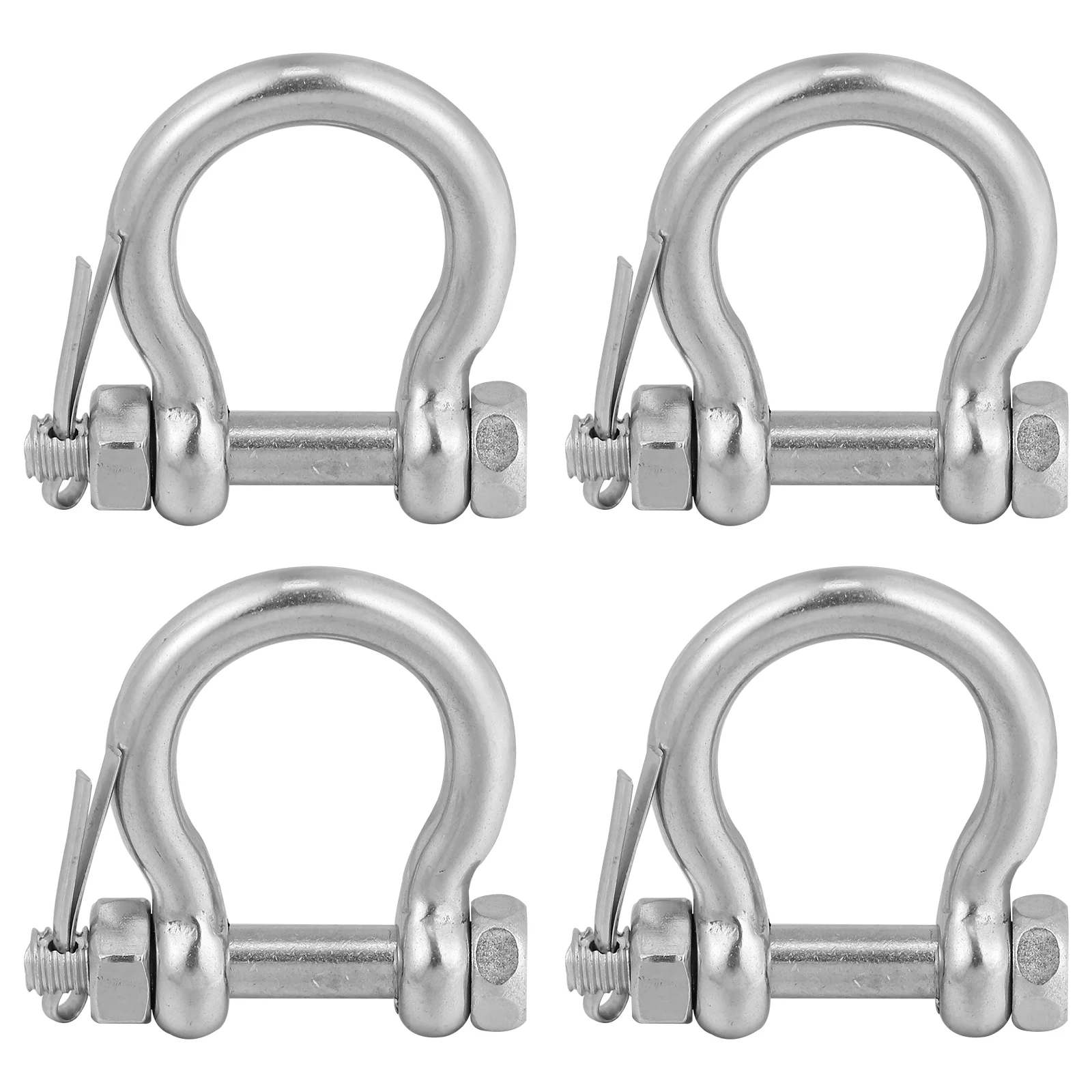 

4 Pcs Shackle Metal Lock Horseshoe Shape Design Shackles Lifting Stainless Steel D-Shaped