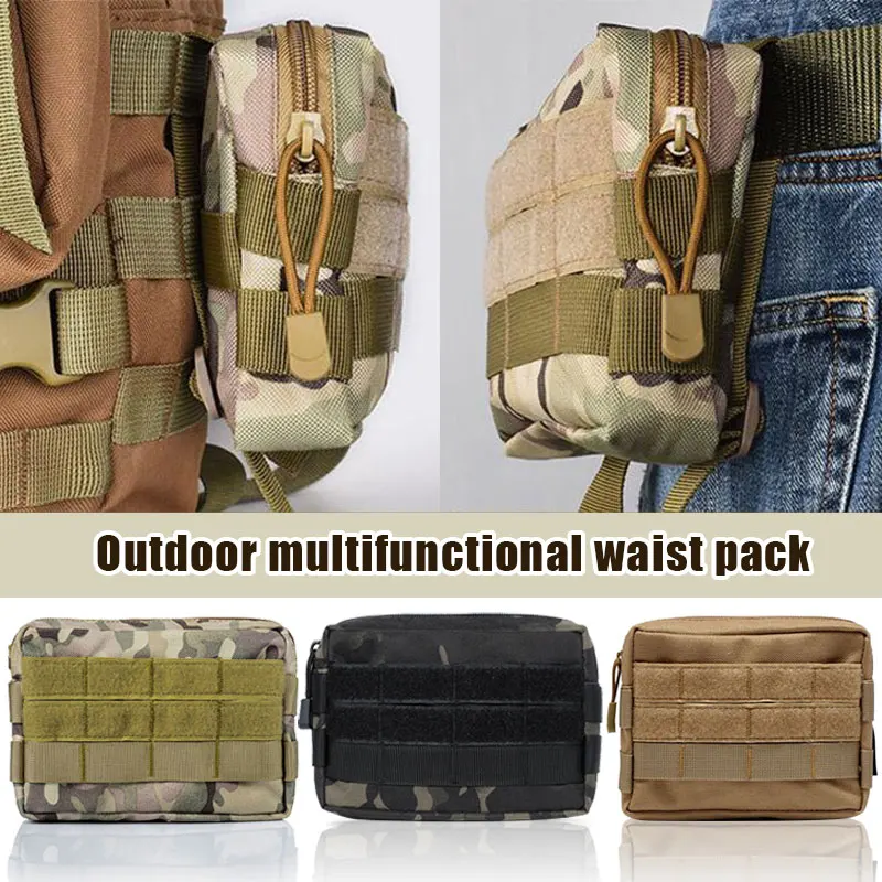 

Outdoor Kit Molle Pouch Utility Tools Waist Pack Belt Bum Bag Phone Pocket Multi-Function Accessory Commuter Bag
