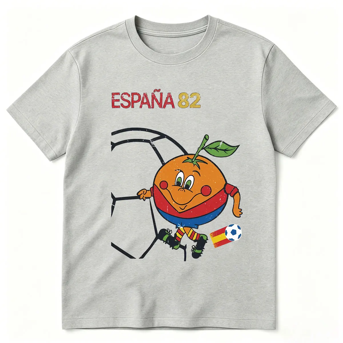 Фото Забавная футболка Naranjito Espana 82 Spain Mascot 1982 с изображением футбольной эмблемы, мужская и женская одежда, модные футболки в стиле Харадзюку с короткими рукавами №1