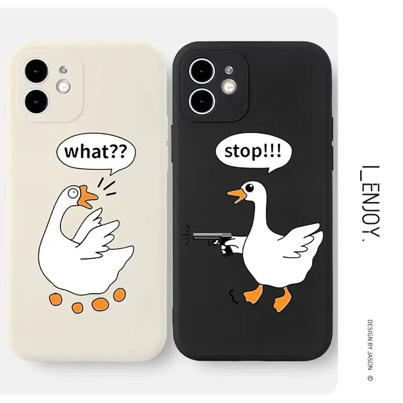 

Funny Duck Case For iPhone 13 Case Silicon For iPhone 11 12 13 Pro Max XR 7 8 11 Pro X XS Max Plus Mini Phone Cover