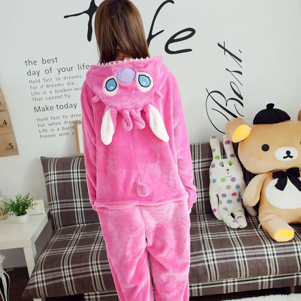 Women Men Kids Cute Animal Onesie Pajamas Suit One Piece Unisex Flannel Cartoon Party Costumes Anime Cosplay Jumpsuits Homewear