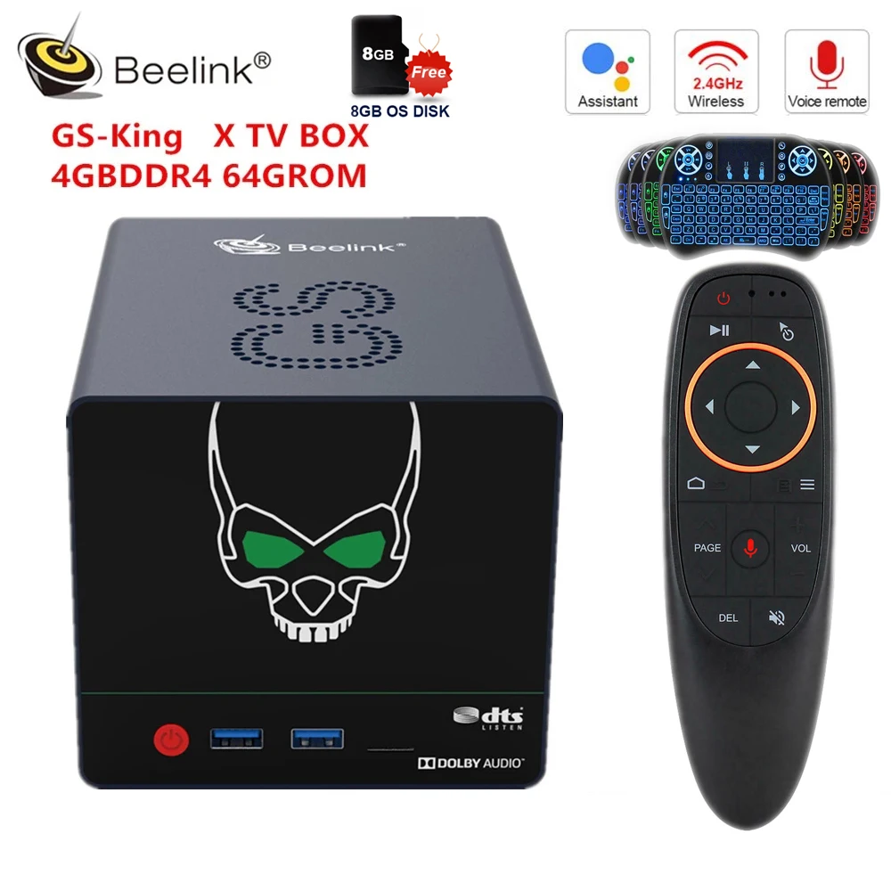 

Beelink GS-KING X Amlogic S922X-H Smart Android 9.0 TV Box 4GB DDR4 64GB ROM Dolby Audio DTS Listen 4K HD Hi-Fi Media Player