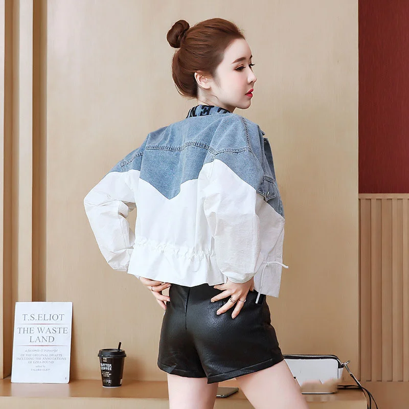 Новинка 2022 осенняя женская джинсовая куртка Женская Короткая свободная тонкая