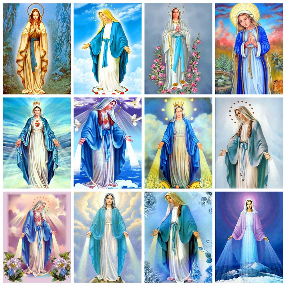 

5d Square/Round Diamond Painting Virgin Mary Diamond Embroidery Cross Stitch Religion Pictures of Rhinestones Mosaic Craft Kit
