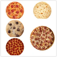 creative biscuit pizza printing round carpet living room sofa coffee table mat bedroom computer chair floor mat home decoration