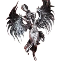 personality angel goddess pendant necklace silver color evil spirit demons wings angel necklace vintage jewelry for men women