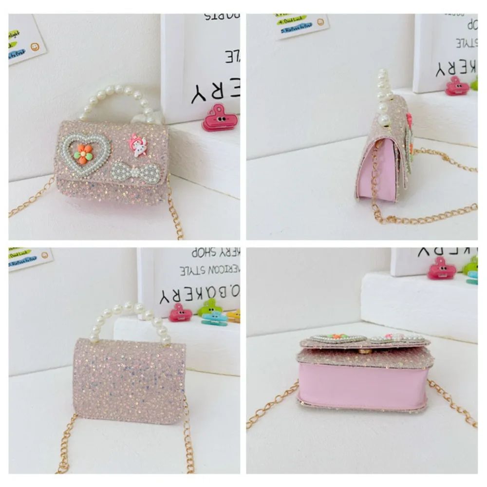 Детская сумочка с жемчугом кружевная сумка-мессенджер в Корейском стиле бантом и
