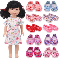 doll shoes for 14 5inch wellie wisher blythe doll accessories exo paola reina 16 bjd doll lovely printed sandals toy shoes
