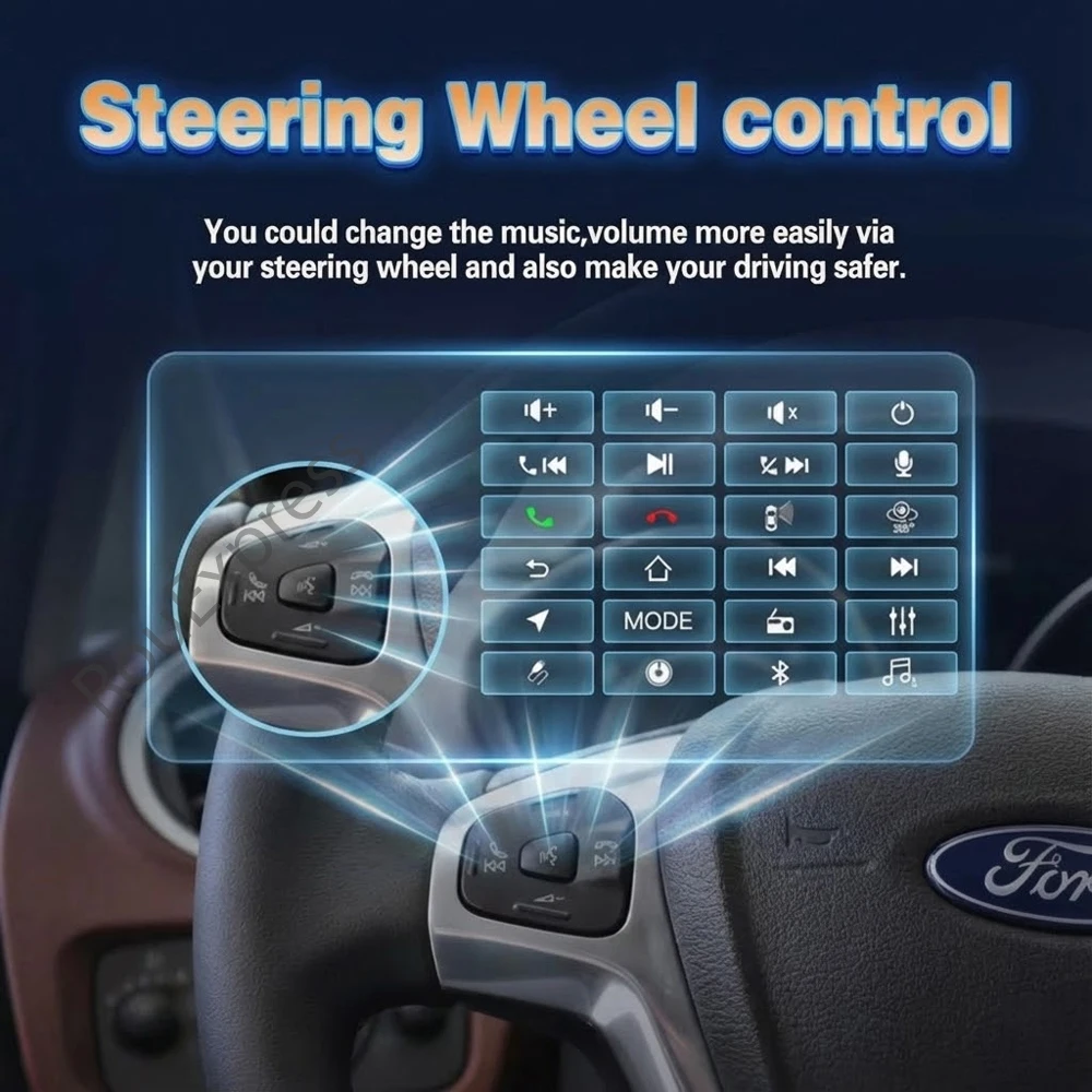 Фото Автомобильный GPS Android 16 для Ford Transit Tourneo Custom 2016-2020 авторадио стерео головное устройство без 2din DVD QLED экран видеорегистратора 5G №2