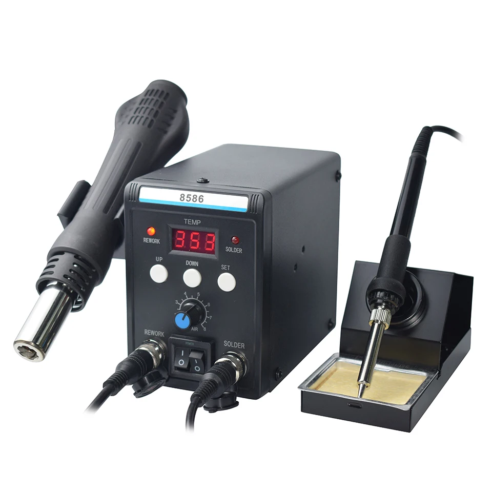 

8586 Digital Display Electric Soldering Irons +DIY Hot Air Rework Station