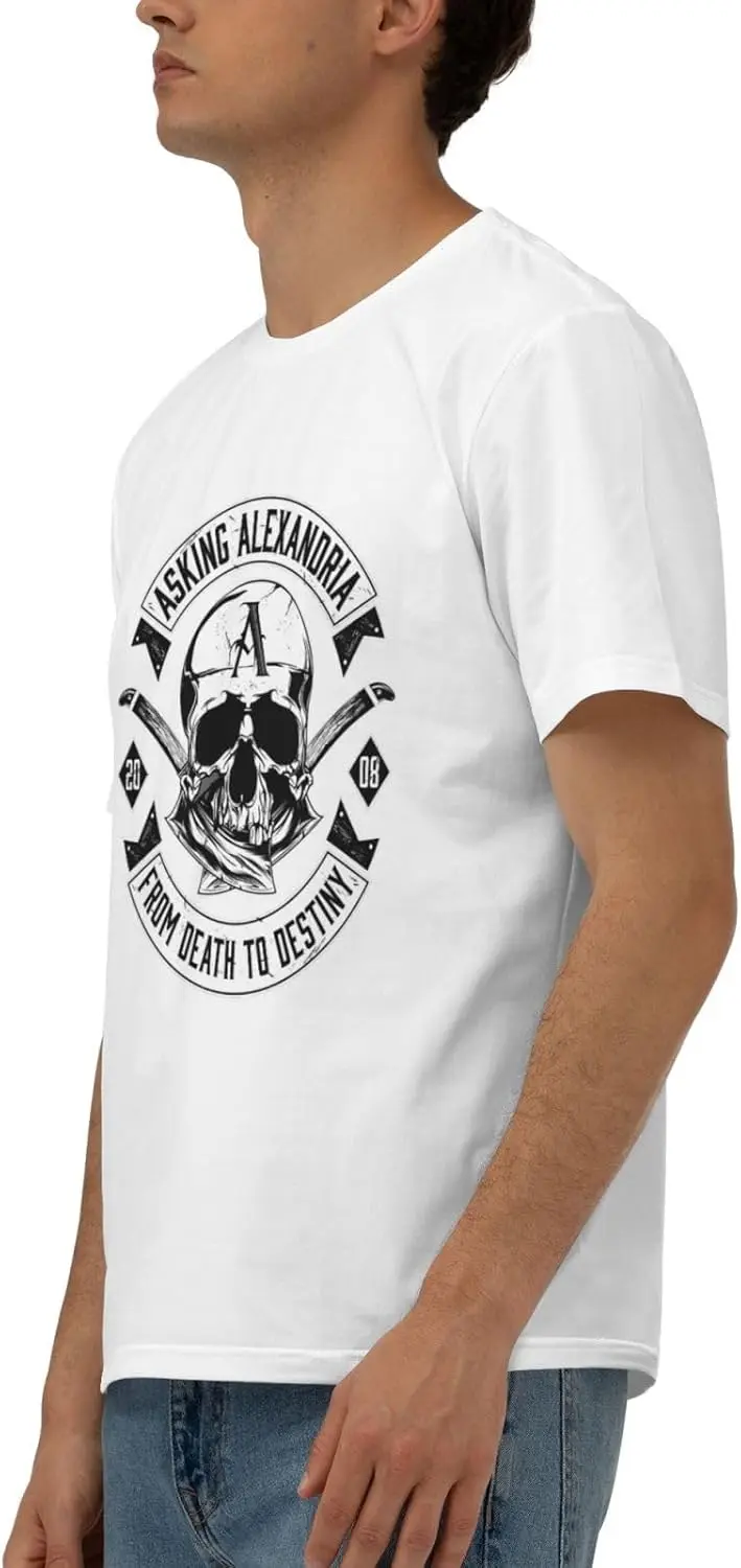 Мужская хлопковая рубашка с коротким рукавом и принтом Александрии