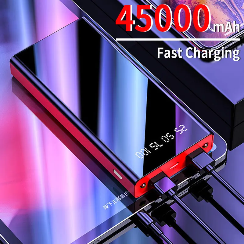 

Внешний аккумулятор с фонариком и цифровым дисплеем, 45000 мАч