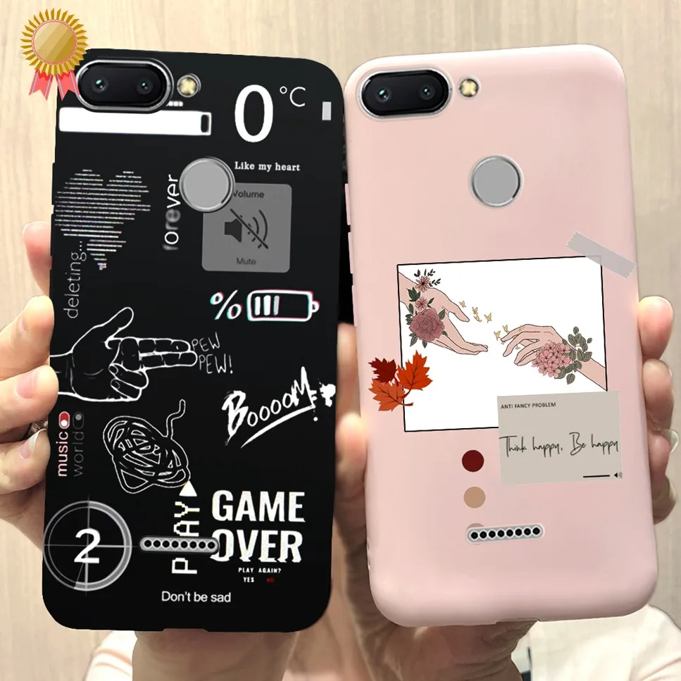 

Чехол для Xiaomi Redmi 6, чехлы, чехол для телефона, мультяшный бампер, задняя Противоударная панель из мягкого ТПУ для Xiaomi Redmi 6, Redmi6, 5,45 дюйма, чехлы
