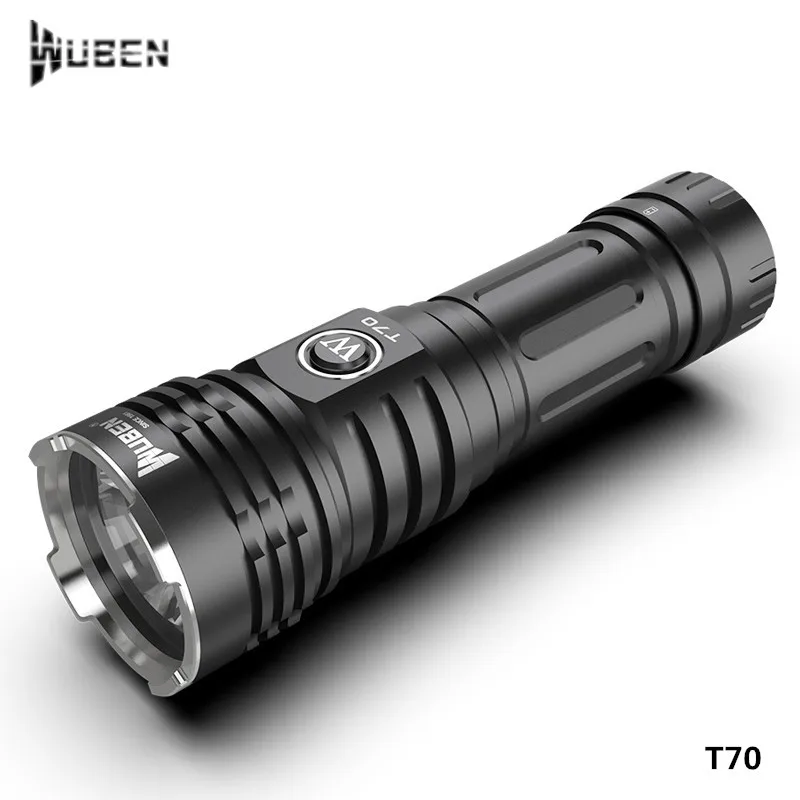 Высокомощный перезаряжаемый фонарик Wuben T70 модель XHP70.2 светодиодный Тип C USB