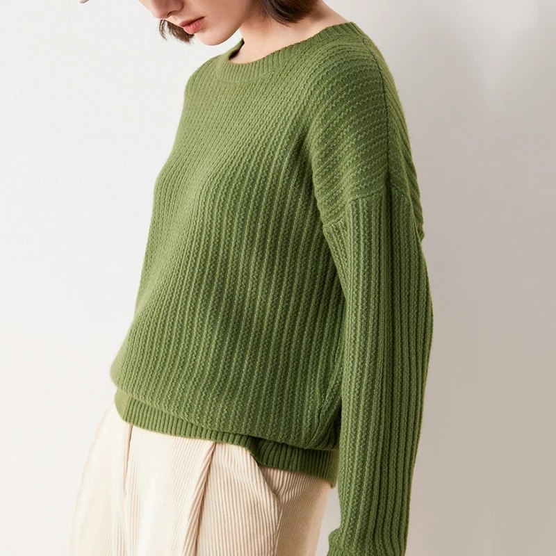 

2021 autumn women's knitted casual sweater o neck loose pullovers winter thick jacquard wool sweater women's pullover jumpers