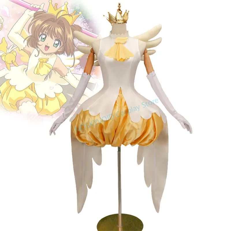 Фото Костюм для косплея в стиле аниме Kinomoto Sakura, Cardcaptor Sakura, комплект боевой формы и карнавальный костюм с крыльями, Хэллоуин, CCS, наряд №1