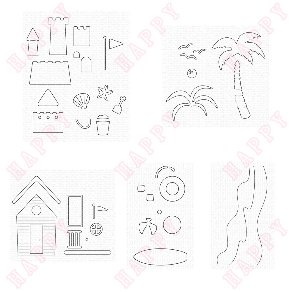 

2022 New Metal Beach House For A Relaxing Getaway Cutting Dies Scrapbook Diary Decoration Embossing Template Greeting Card Mould