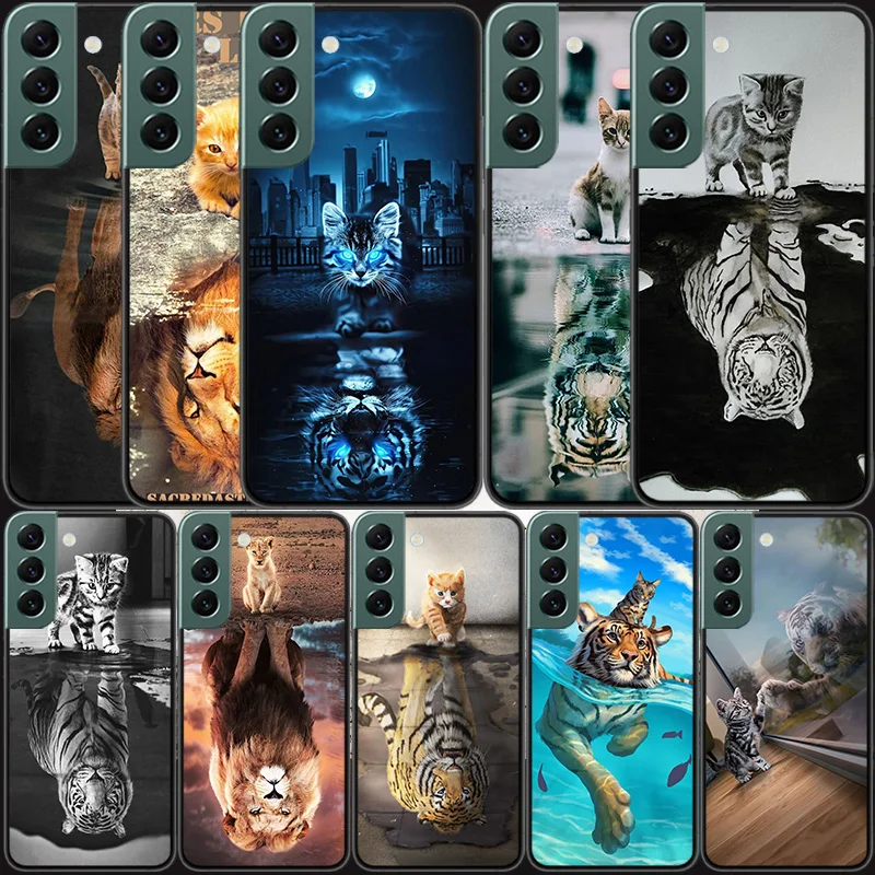 

Lion Tiger king Clear Silicone Phone For Samsung Galaxy S20 FE S21 Plus S22 Ultra Case S10 Lite S9 S8 S7 Edge F52 F62 Cover Sili