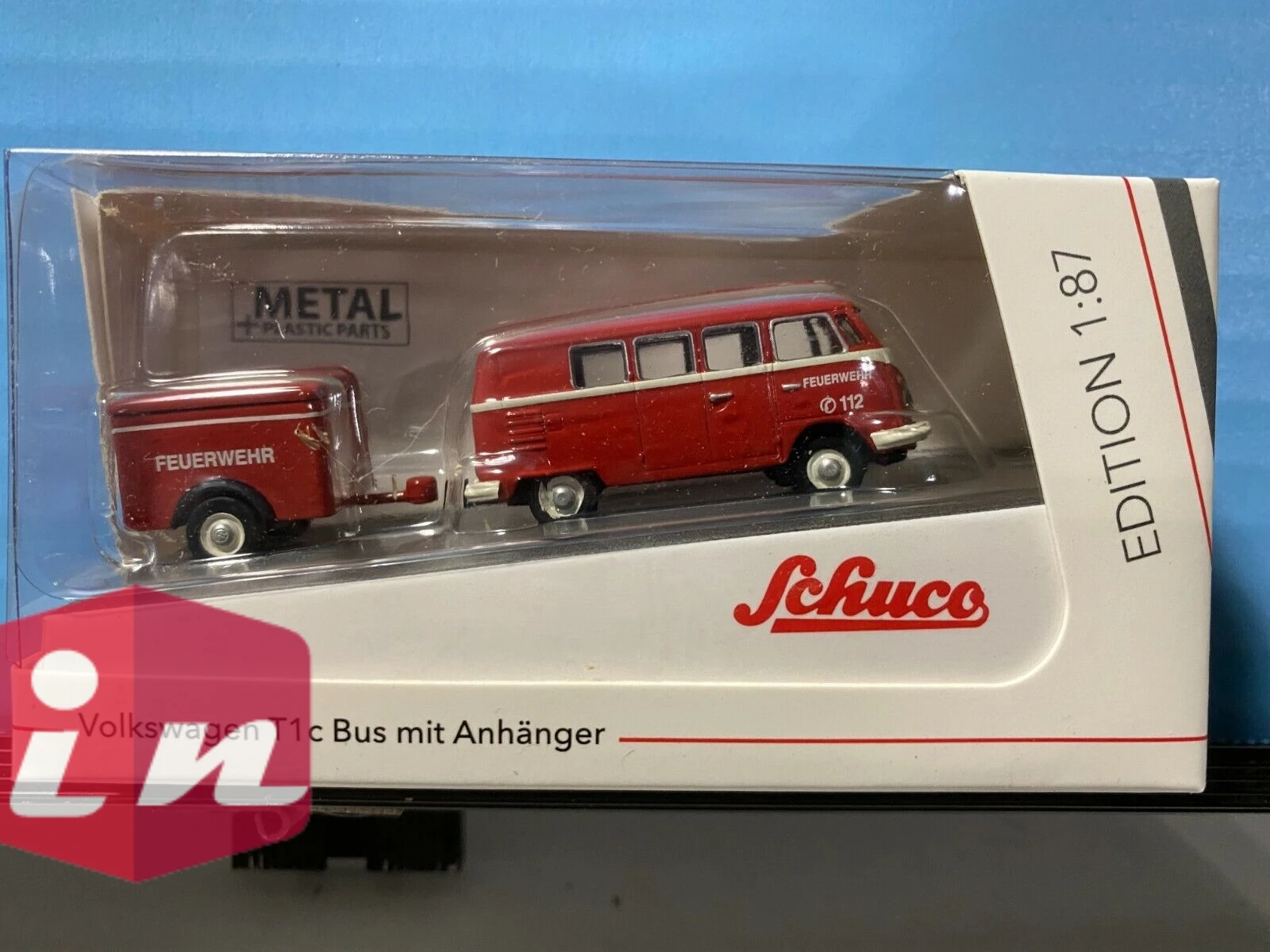 

1/87 SCHUCO T1C автобус с прицепом красная литая модель автомобиля коллекция лимитированный выпуск хобби игрушки