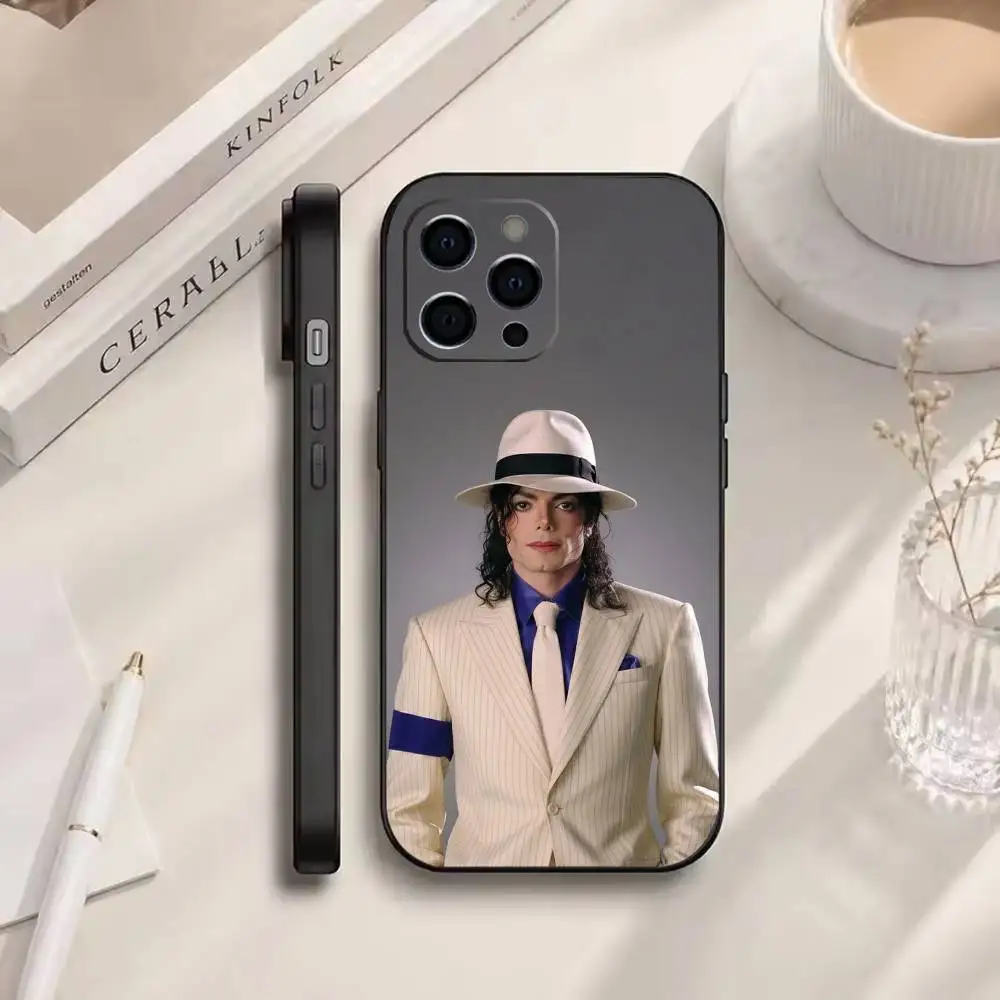 Фото Чехол для телефона Pop King M-Michael Jackson для iPhone 17, 16, 15, 14, 13, 12, 11, Pro, Max, Plus, Air, X, XS, XR, SE, мягкий черный (один) №2