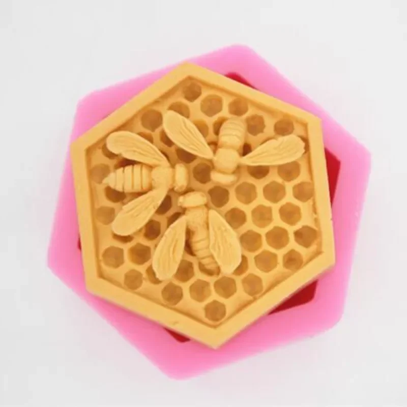 

3D Bee Honeycomb Silicone Soap Molds Candle Resin Crafts Mould Mousse Fondant Cake Bakeware Decorating Kitchen Accessories