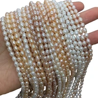 aa grade natural freshwater pearl beads 3 8mm rice shaped slightly flawed pearls charm jewelry diy bracelet necklace accessories