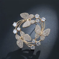 18k gold plated jewelry butterfly brooch for women wedding dress accessories elegant women wedding banquet brooch jewelry