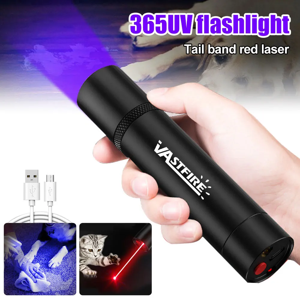 

УФ-фонарик с USB-зарядкой, миниатюрный Ультрафиолетовый фонарь для обнаружения пятен мочи животных, скорпионов, кошек, грибов, лампа для осмо...