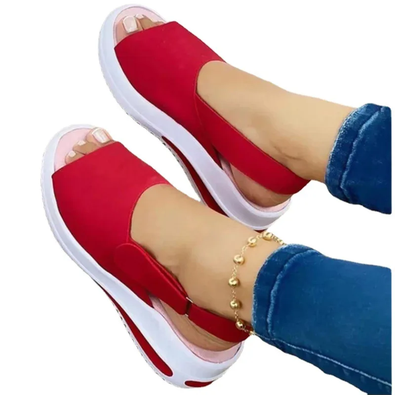 2023 Women's Shoes Large Summer New Thick Sole Simple Women's Single Shoe Casual Fish Mouth Sandals 43 Size Zapatos De Mujeres
