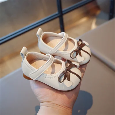 Весенне-осенняя кожаная обувь для девочек QYPZD бренд бежевого/розового цвета с