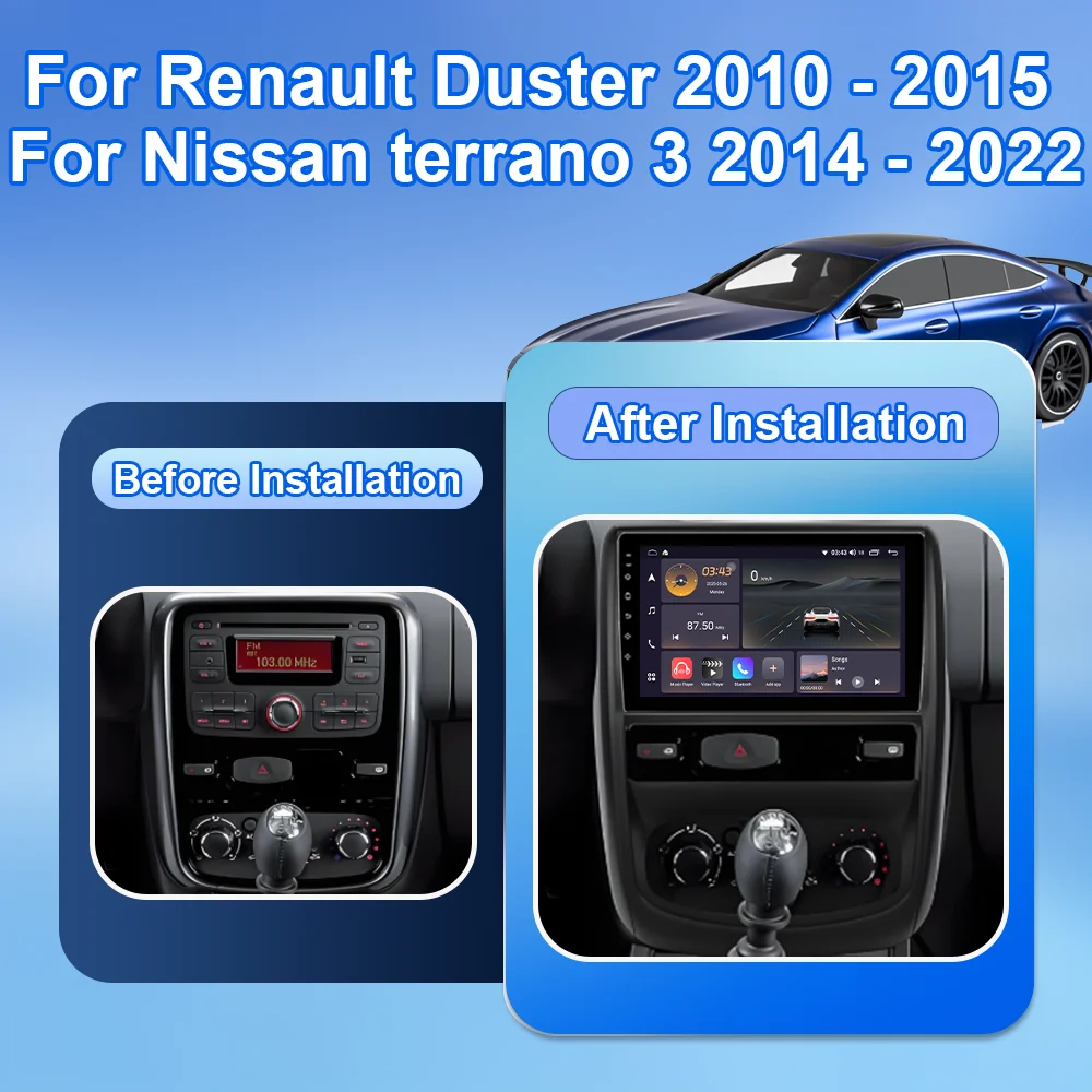 Фото Автомобильное радио Android 15 Carplay для Renault Duster 1, 2010 2011, 2012 2013, 2014 2015, автомультимедийный GPS-плеер, стерео головное устройство №2