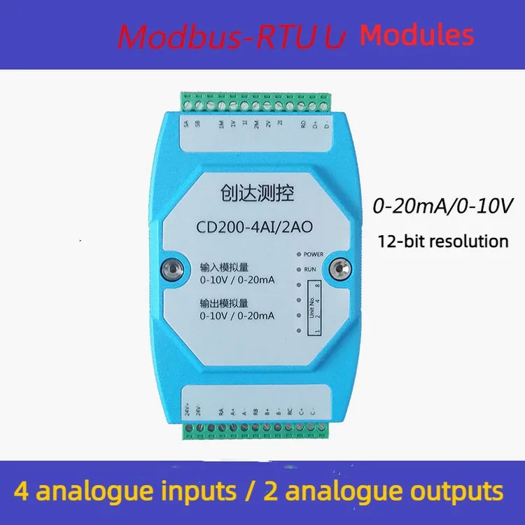 

Аналоговый Вход и Выход изолированный модуль 4AI2AO MODBUS Связь