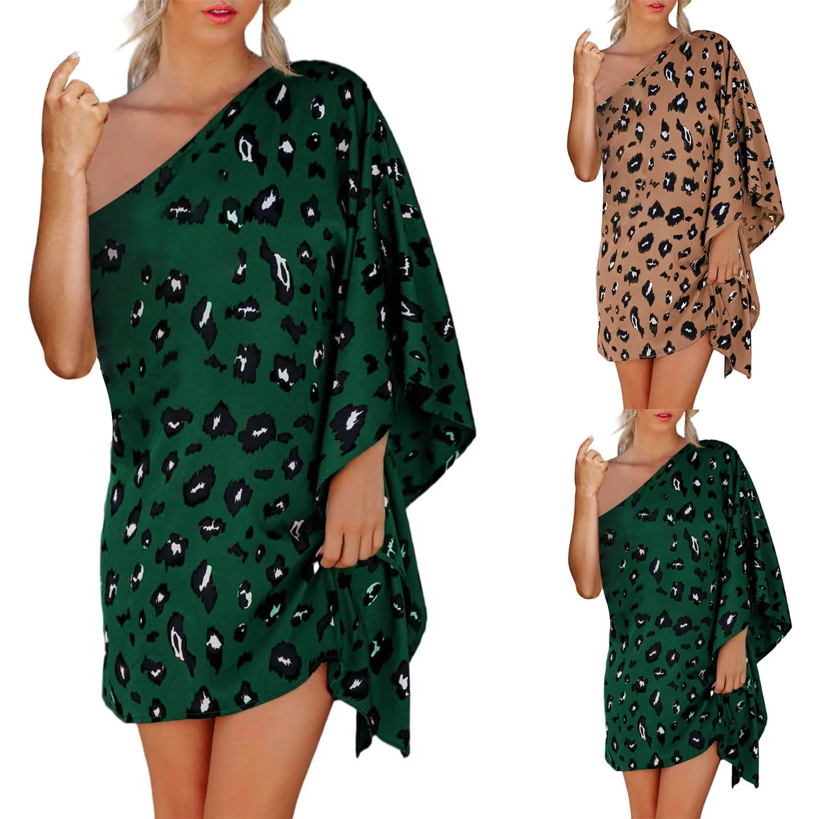 

Женское Повседневное платье свободного покроя, накидка с открытыми плечами, Платья-мини, модные вечерние пикантные длинные платья цвета ко...