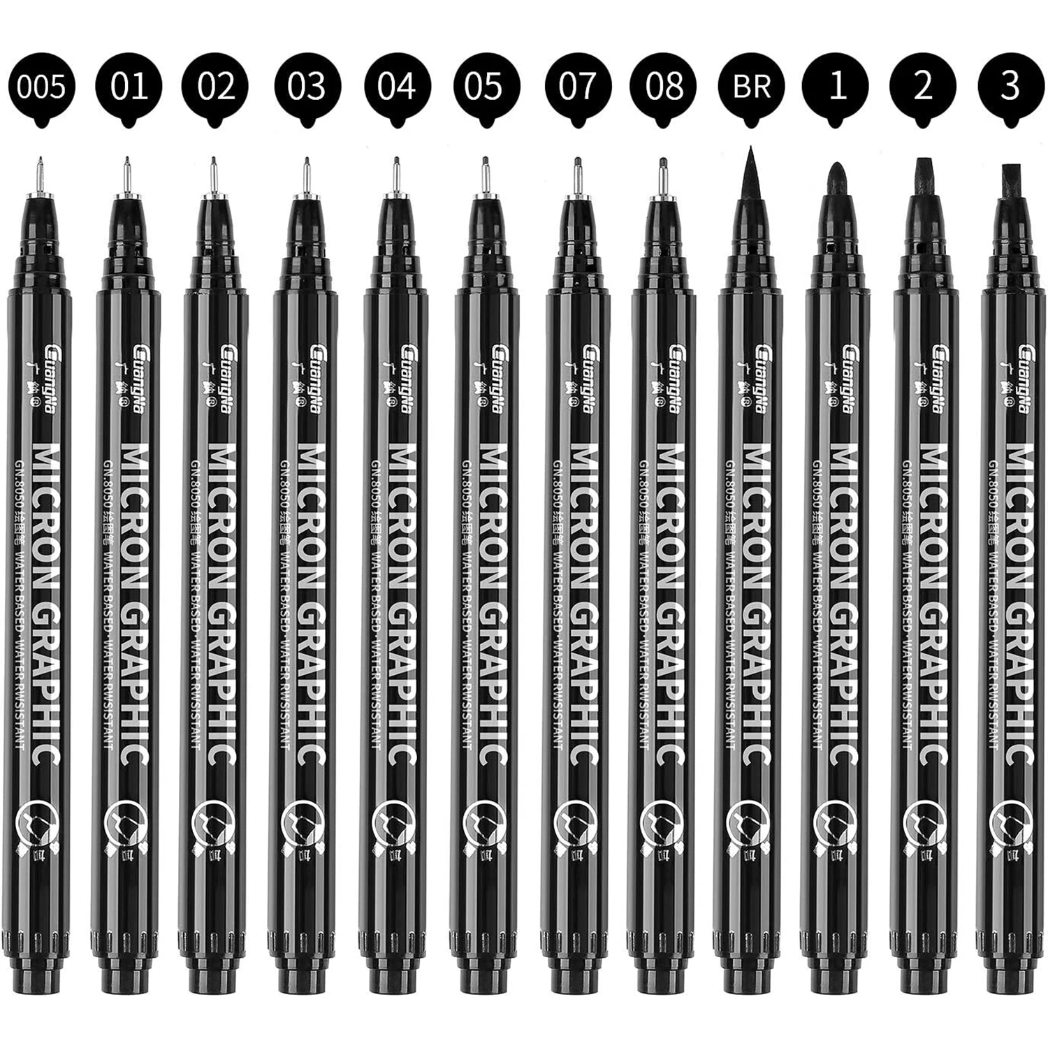

Black Micro-Pen Fineliner Ink Pens Waterproof Archival Ink Fine Point Micro Drawing Pen for Art Watercolor, Sketching Multiliner