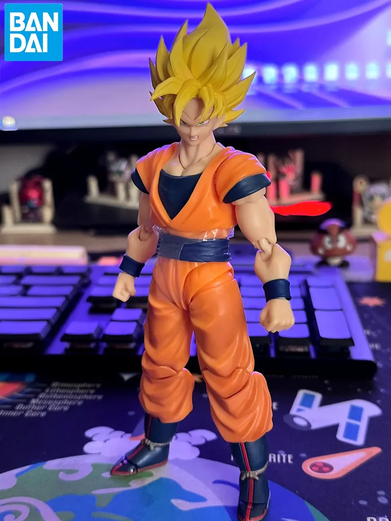 

Original SHFiguarts Bandai Dragon Ball Z Son Goku Action Figure Full Power SSJ2 PVC 14CM Movable Anime Figurine Model Toy Gift