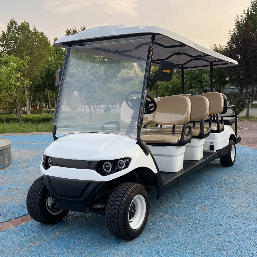 2024 белая электрическая тележка для гольфа на внедорожник 2 4 6 8 мест литиевая