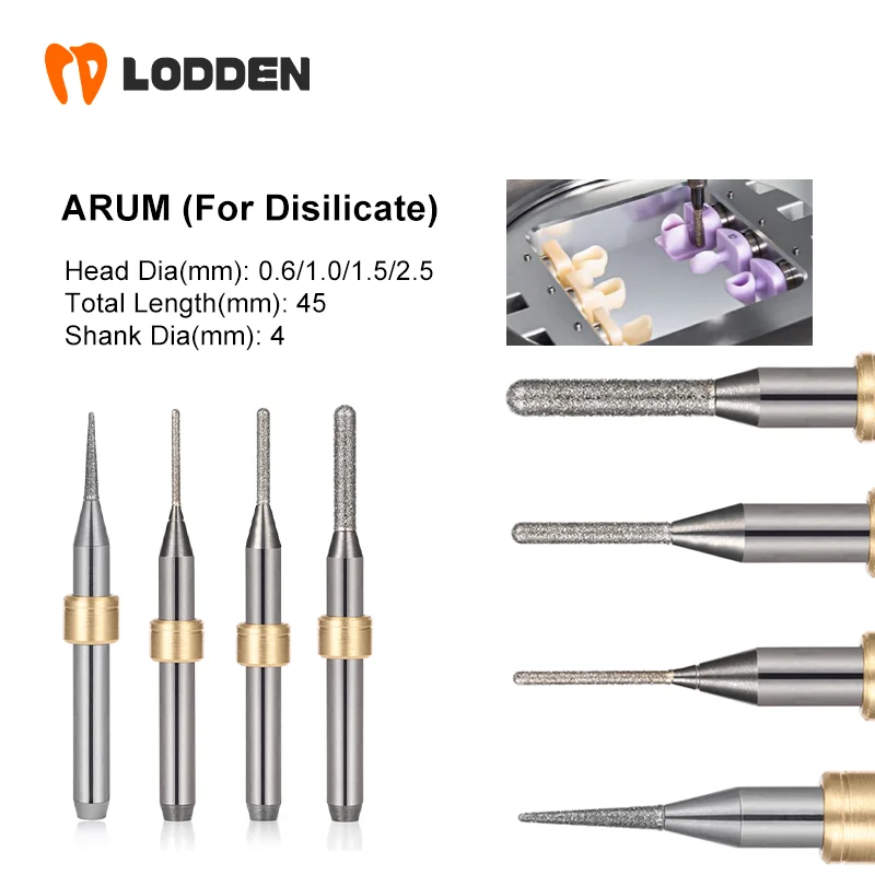 

Стоматологические фрезерные боры ARUM для стоматологической фотошлифовки 1 шт покрытие D4 45 2,5 1,5 1,0 0,6