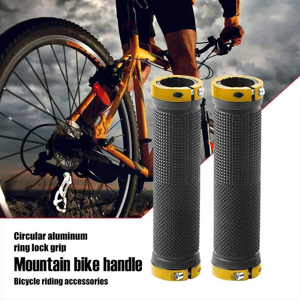 

Bicycle Grips BMX Bike Handbar Grips Rubber Bilateral Lock Bikes Accessories Non-slip Mountain Handlebar Grips Bike MTB Cyc M0X7