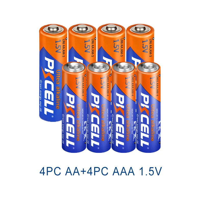

4PC LR03 E92 AM4 MN2400 AAA battery+4PC AA LR6 E91 AM3 MN1500 1.5V Alkaline Battery Dry Primary battery for flashlight toys