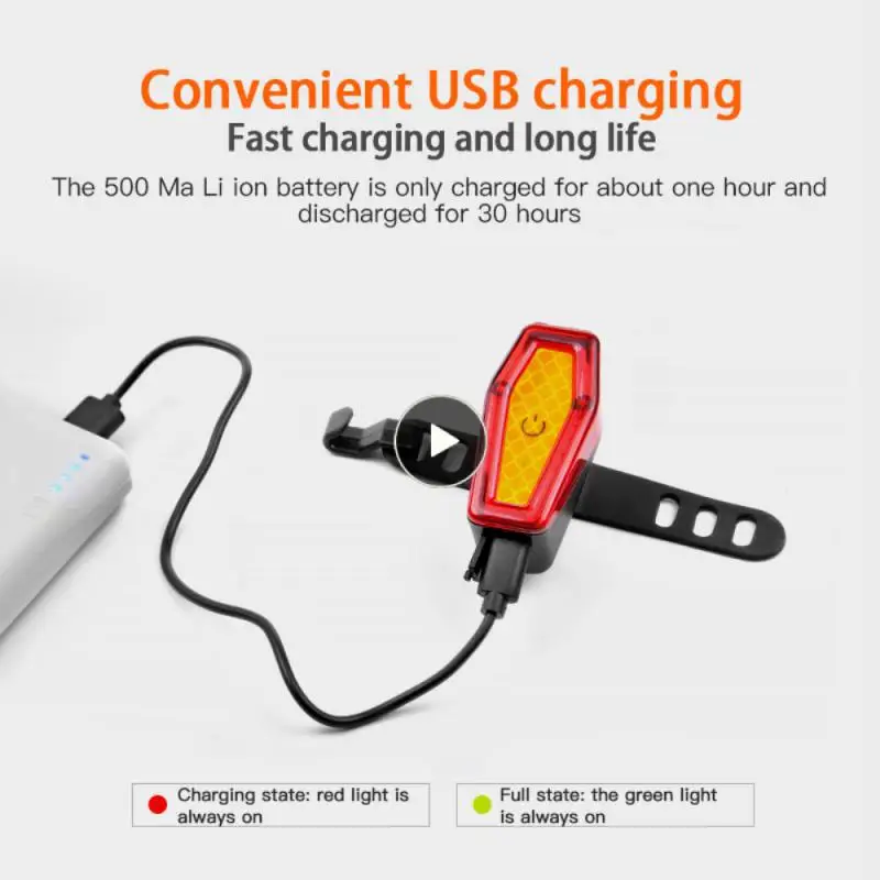 

Задний фонарь для велосипеда, с зарядкой через USB, 6 режимов