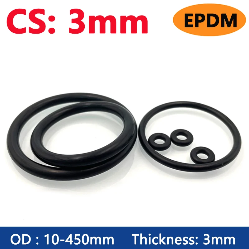 

Толщина CS 3 мм, резиновое уплотнительное кольцо из EPDM, наружный диаметр 10-450 мм, внутренний диаметр 4-444 мм, кислотно-щелочная вода и устойчивость к трению, уплотнительное кольцо, прокладка